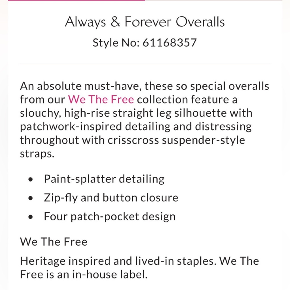 We The Free Always and Forever Railroad Striped Jeans Overalls - Picture 4 of 7